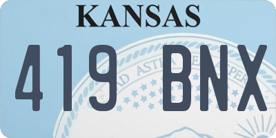 KS license plate 419BNX
