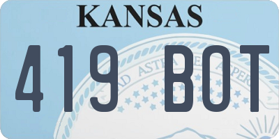 KS license plate 419BOT