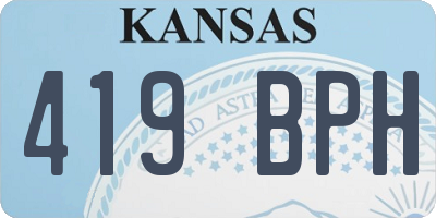 KS license plate 419BPH