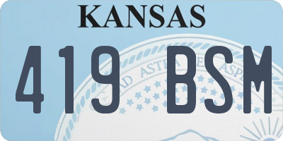 KS license plate 419BSM