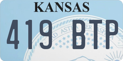KS license plate 419BTP