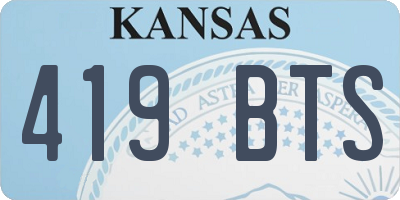 KS license plate 419BTS