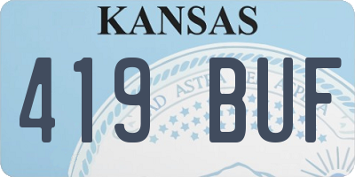 KS license plate 419BUF