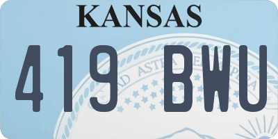 KS license plate 419BWU