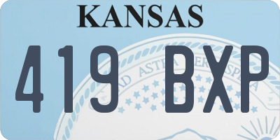 KS license plate 419BXP