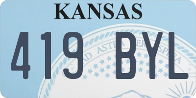 KS license plate 419BYL