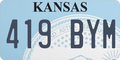 KS license plate 419BYM