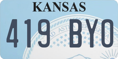KS license plate 419BYO
