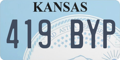 KS license plate 419BYP