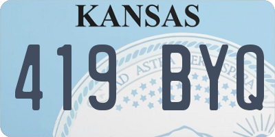 KS license plate 419BYQ