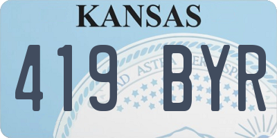 KS license plate 419BYR