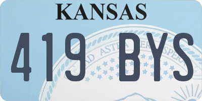 KS license plate 419BYS
