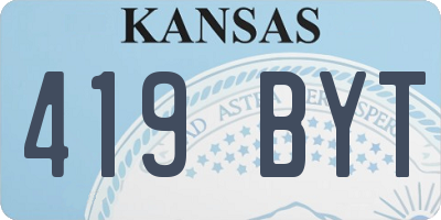 KS license plate 419BYT