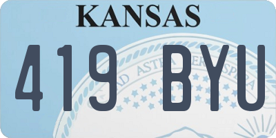 KS license plate 419BYU