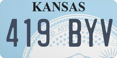 KS license plate 419BYV