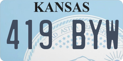 KS license plate 419BYW