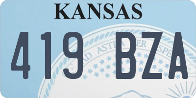 KS license plate 419BZA