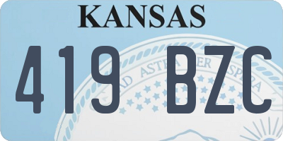 KS license plate 419BZC