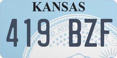 KS license plate 419BZF