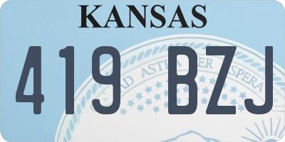 KS license plate 419BZJ