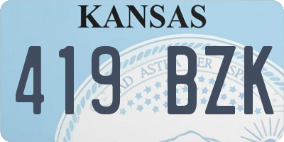 KS license plate 419BZK
