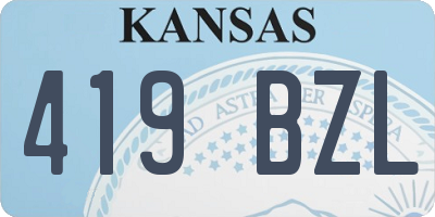 KS license plate 419BZL