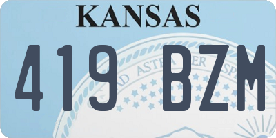 KS license plate 419BZM
