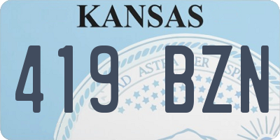 KS license plate 419BZN
