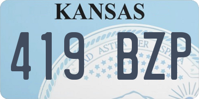 KS license plate 419BZP