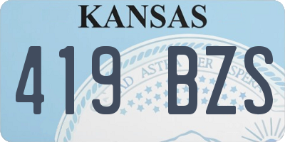 KS license plate 419BZS