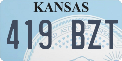 KS license plate 419BZT