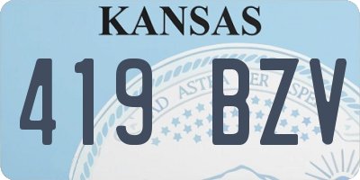 KS license plate 419BZV