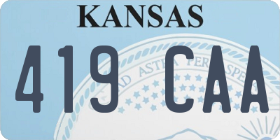 KS license plate 419CAA
