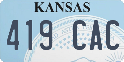 KS license plate 419CAC