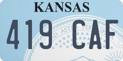 KS license plate 419CAF
