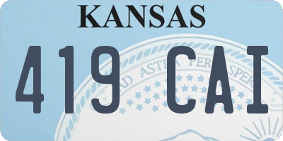 KS license plate 419CAI