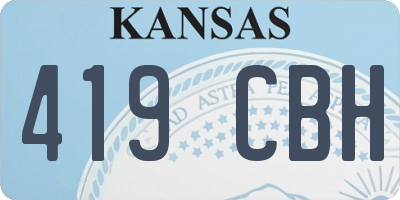 KS license plate 419CBH