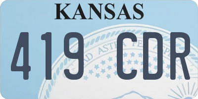 KS license plate 419CDR