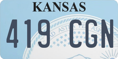 KS license plate 419CGN