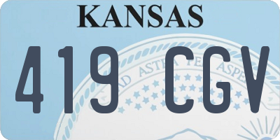 KS license plate 419CGV