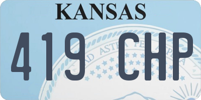 KS license plate 419CHP