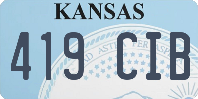 KS license plate 419CIB