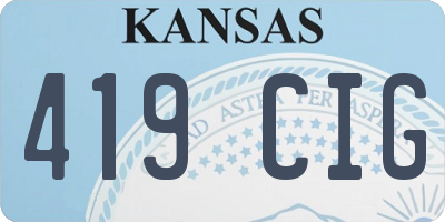 KS license plate 419CIG