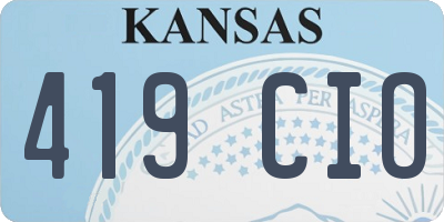 KS license plate 419CIO