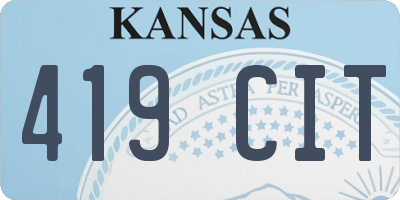 KS license plate 419CIT