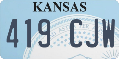 KS license plate 419CJW
