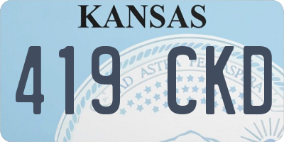 KS license plate 419CKD