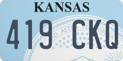KS license plate 419CKQ