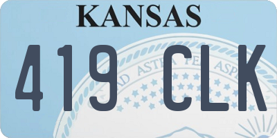 KS license plate 419CLK