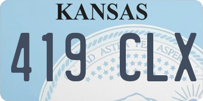KS license plate 419CLX